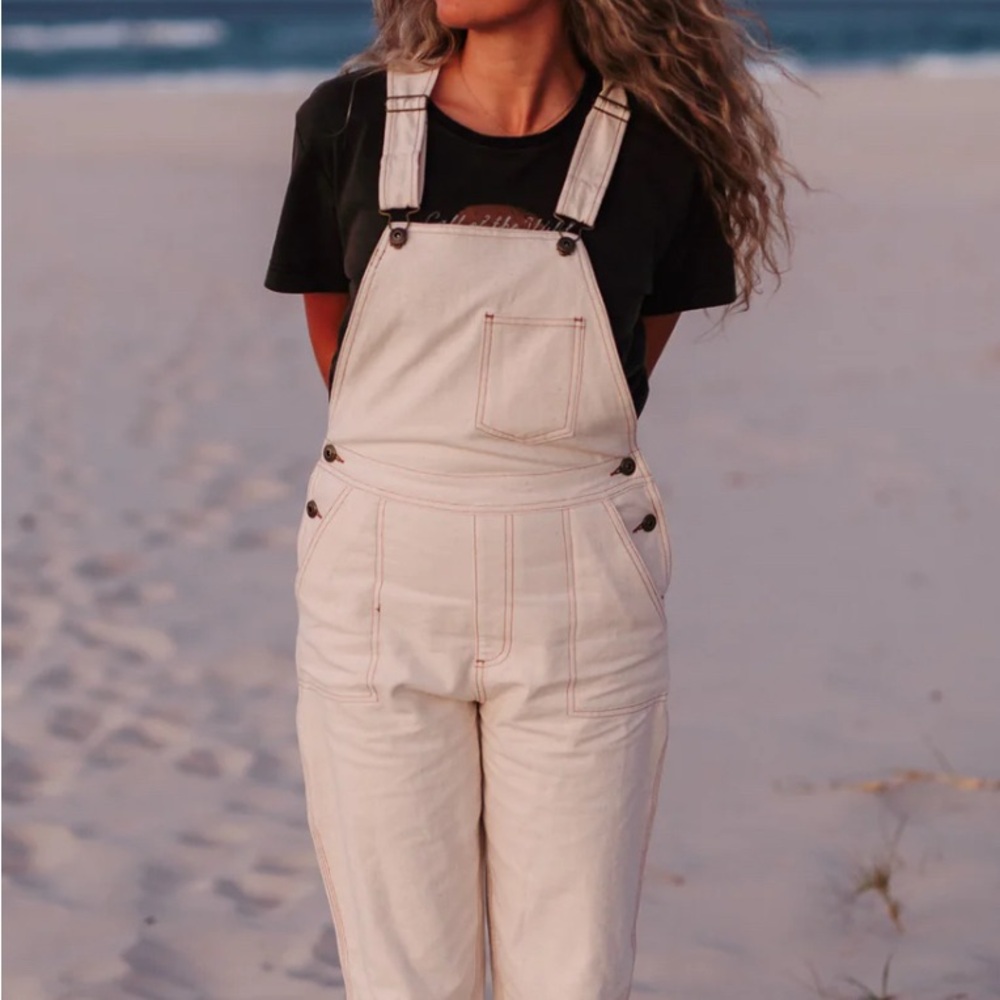 Ottaway The Label Cream Jumpsuit with Relaxed Fit and Modern Style